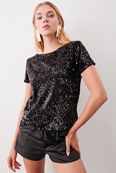 Vitrin Μπλούζα με κοντό μανίκι με παγιέτες