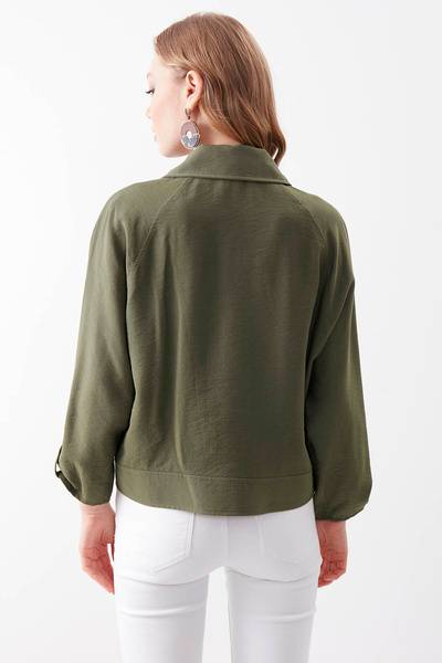 Vitrin Double Pocket Front Zippered Slim Jacket