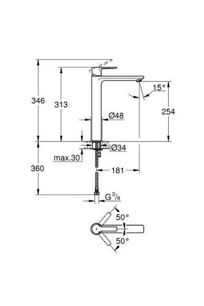 Grohe XL Size - Lineare Single Control Sink Faucet - 23405al1