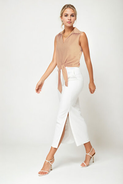 Vitrin Zero Sleeve Blouse - Front Tie