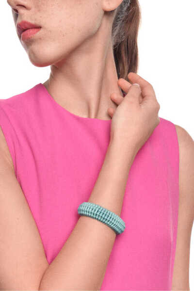 Mon Reve Flora Turkuaz Altın Kaplama Kelepçe Bilezik