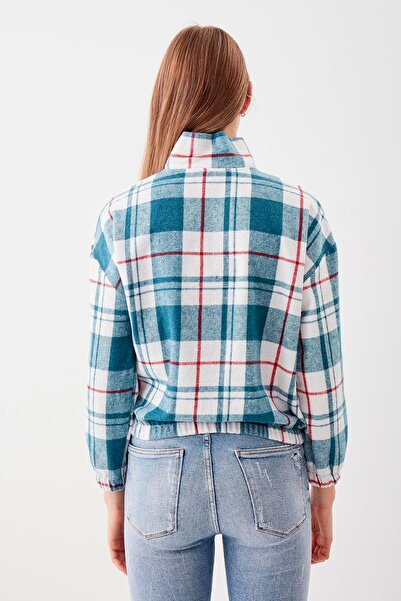 Vitrin Καρό σχέδιο με ψηλό γιακά με φερμουάρ