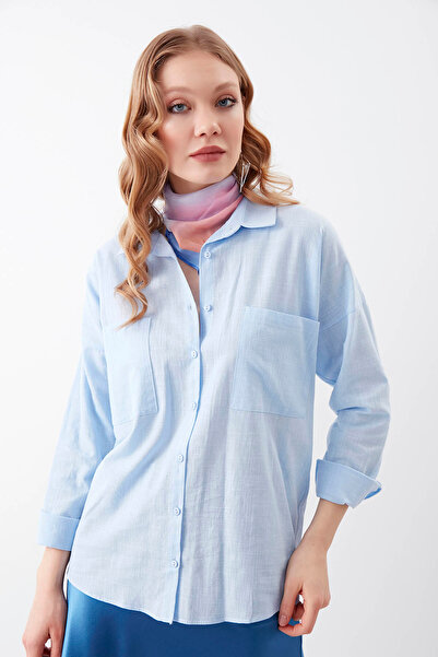 Vitrin Cămașă oversize de bază cu buzunar frontal