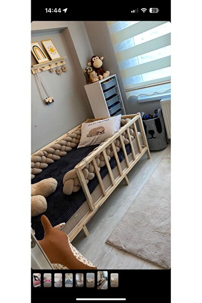 ısıklıtoplarrengarenk 240 cm 4 Örgü Beşik Korumalik