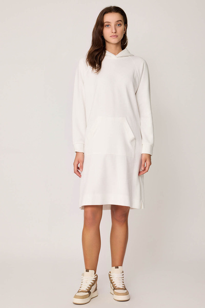 Vitrin Hooded Knitted Dress with Front Pocket