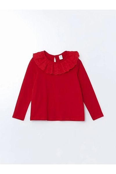 LC Waikiki Lcw Kids Red Crew Neck Girls T-Shirt