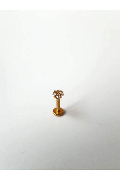 kurukafagift Star Stone Tragus Helix Piercing Gold 6 mm