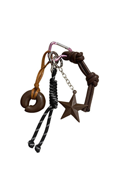 Jaida Moda Tassel Bag Charm with Chocolate and Donut Figures