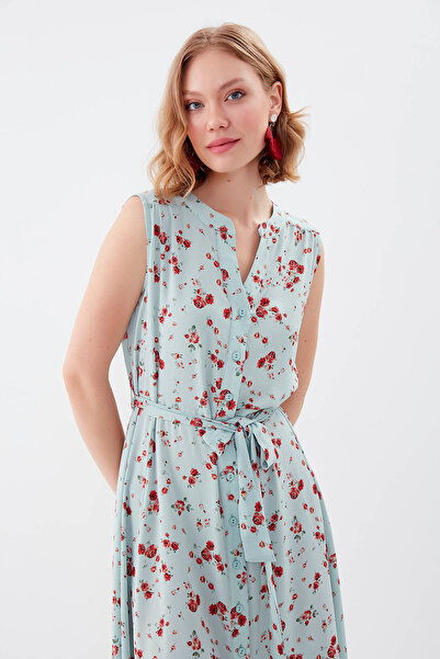 Vitrin فستان زهري بأكمام قصيرة وخصر