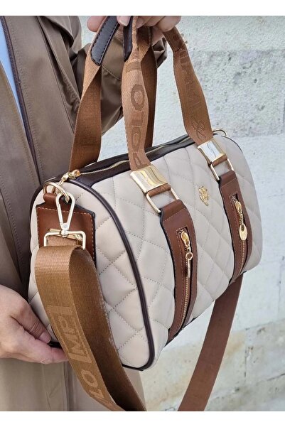 ÇANTAM GELSİN Polo Women's Quilted Cylinder Model Hand and Shoulder Bag