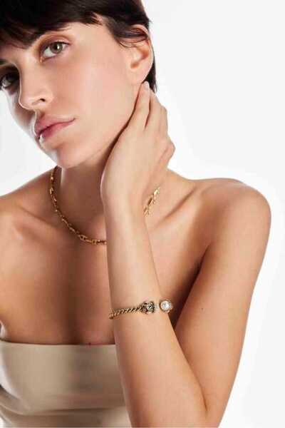 Mon Reve Perla Inci Altın Kaplama Kelepçe Bilezik