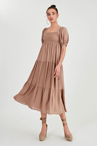 Vitrin Gipeli Balon Kol Uzun Elbise