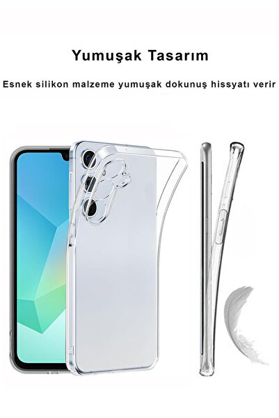 CEPSTOK Samsung Galaxy A16 Kılıf Şeffaf Kamera Korumalı Esnek Yumuşak Silikon