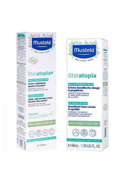 Mustela Stelatopia Lipit Yenileyici Krem 150 ml + Stelatopia Emollient Face C...