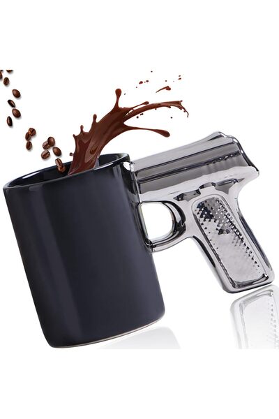 EXENET Tabanca Kupa Bardak Şık Farklı Tasarım Silahlı Porselen Mug Hediye Ara...