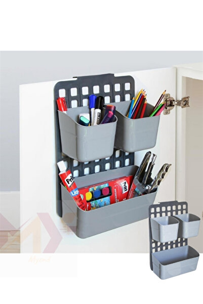 Myend Organizator pentru dulap cu niveluri reglabile, 2 organizatoare înguste 1 lată pentru ușa dulapului Antracit 50842