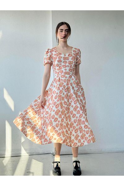 Retrobird Rochie lungă Matilda Design pentru femei - Somon