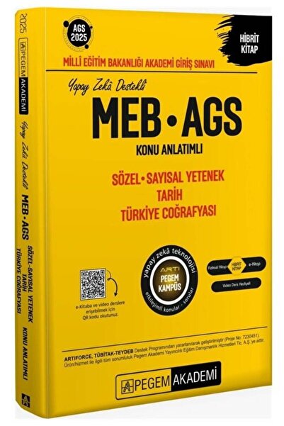 Pegem Akademi Yayıncılık Pegem 2025 MEB-AGS Sözel-Sayısal Yetenek-Tarih-Türki...