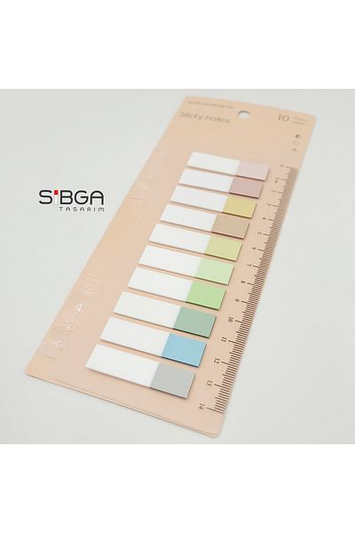 sibga tasarım 200 Sheets Clear Color Post-It Bookmark Sticker Note Paper