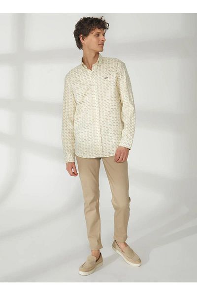 U.S. Polo Assn. Мъжка тъкана риза U.s.polo Assn. 1579121 Светложълта