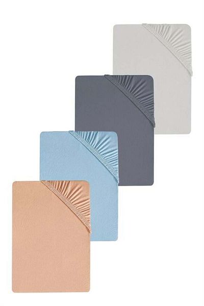 COTENCONCEPT 4 ملاءة مفردة من القطن العادي مقاس 80 × 200 × 30 سم