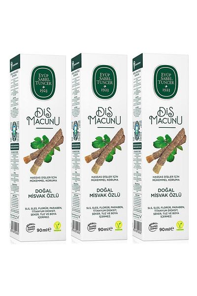 Eyüp Sabri Tuncer 90 ml Fluoride-Free Natural Misclave Toothpaste - 3 PCS