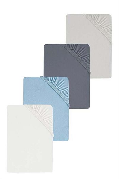 COTENCONCEPT 4 bucăți cearșaf de pat din bumbac simplu 80 x 200 x 30 cm cearșaf de pat din bumbac pieptănat elastic