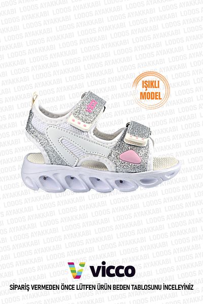 Vicco Roy Model Basic - White Lighted Comfortable Sandals for Baby Girls and Children
