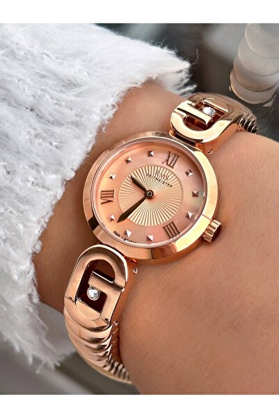 Romanson Özel Tasarım Çelik Kordon Çelik Kasa Rose Renk 5 Atm Su Geçirmez Kadın Kol Saati 1541B