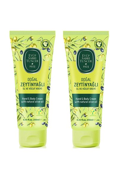 Eyüp Sabri Tuncer 250 ml Natural Olive Oil Tube Hand and Body Cream - 2 Pieces