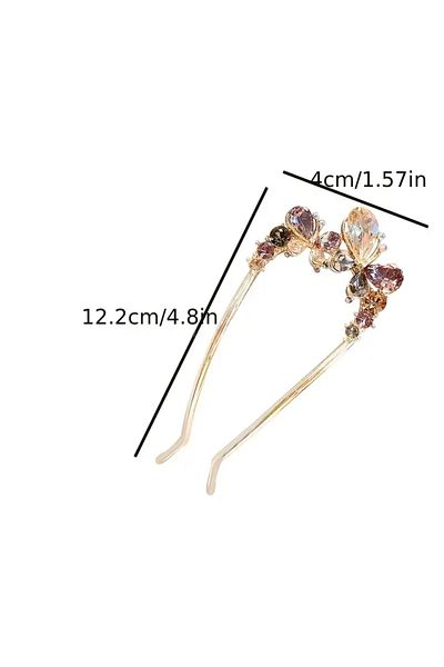 Eva Flore Crystal Stone Comb Buckle, Bridal Hair Accessory Bun Buckle