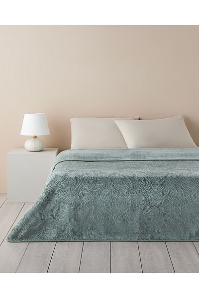 English Home Διπλή κουβέρτα Shabby Rose Emboss - 200x220 cm Seledon