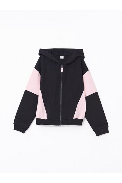 LC Waikiki LCW Kids Hooded Girl's Zippered Sweatshirt