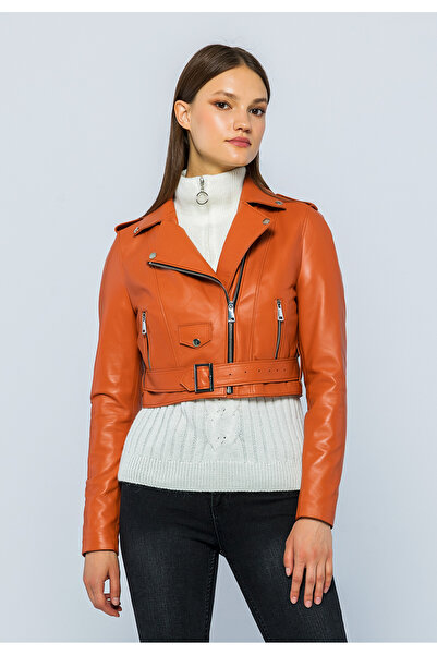 Basics&More Women's Biker Leather Jacket CASIE