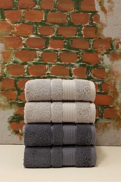 Özdilek Trendy Towel 4-Piece-Dark Gray Light Gray