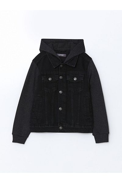 LC Waikiki Jachetă de blugi pentru băiat cu glugă LCW Kids