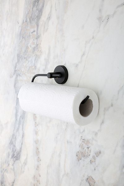 evina Paper Roll Towel Holder, Napkin Holder Bathroom Hanger - Matte Black
