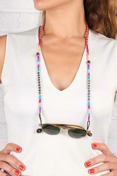 Happy-Nes Sun Kissed Metal Beaded Glasses Strap - Elegant Way to Safely Carry Your Glasses