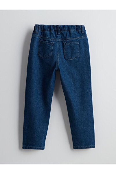 LC Waikiki Indigo Elastic Waist B Printed Girls' Jean Trousers
