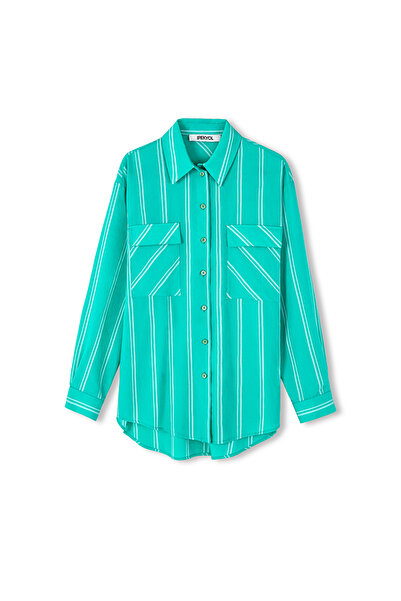 İpekyol Turquoise Woven Shirt