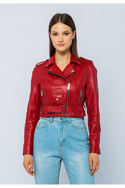 Basics&More Women's Biker Leather Jacket CASIE