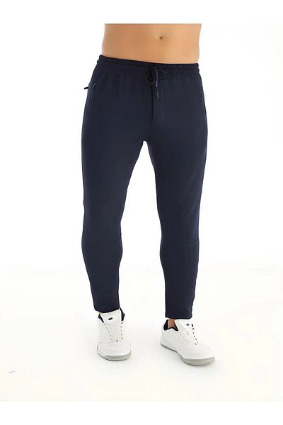 Crozwise 2192-01 Navy Blue Ottoman Narrow Leg Men's Sports Trousers