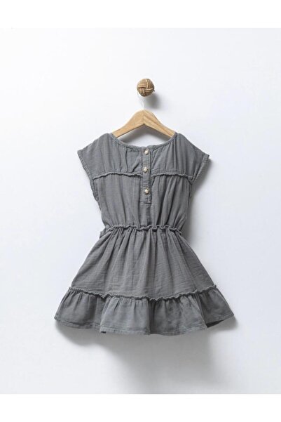 Ufuk Çizgisi KIZ 3-5 YAŞ FIRFIRLI MÜSLİN RENKLİ ELBİSE