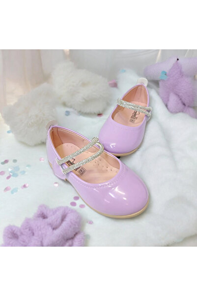 PATİK BEBE Girl's Lila Color Stone Orthopedic Sole Stylish Ballet