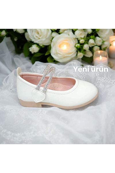PATİK BEBE FETE CULOARE ALBA PIATRA TALPA ORTOPEDICA BALETE ELEGANTE