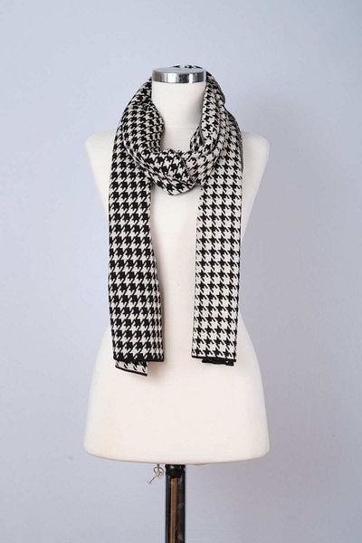 Sebir Moda Houndstooth Patterned Knitwear Scarf