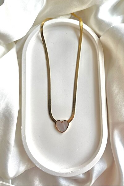 LUZ قلادة من الفولاذ بسلسلة إيطالية أنيقة مع تفاصيل قلب