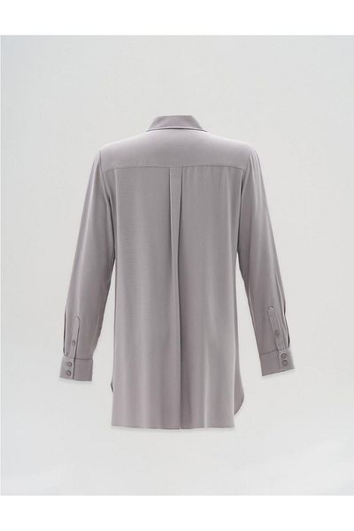 Kayra Light Gray Basic Tunic - Paw Hidden