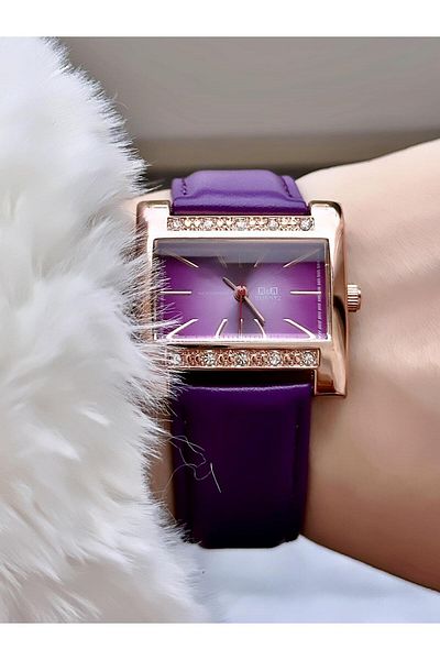 Q&Q Vintage Women's Leather Cord Wristwatch