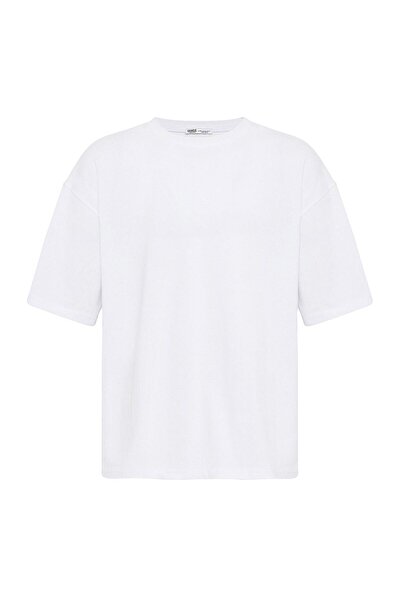 VAMOSCLO White Basic Oversize T-Shirt